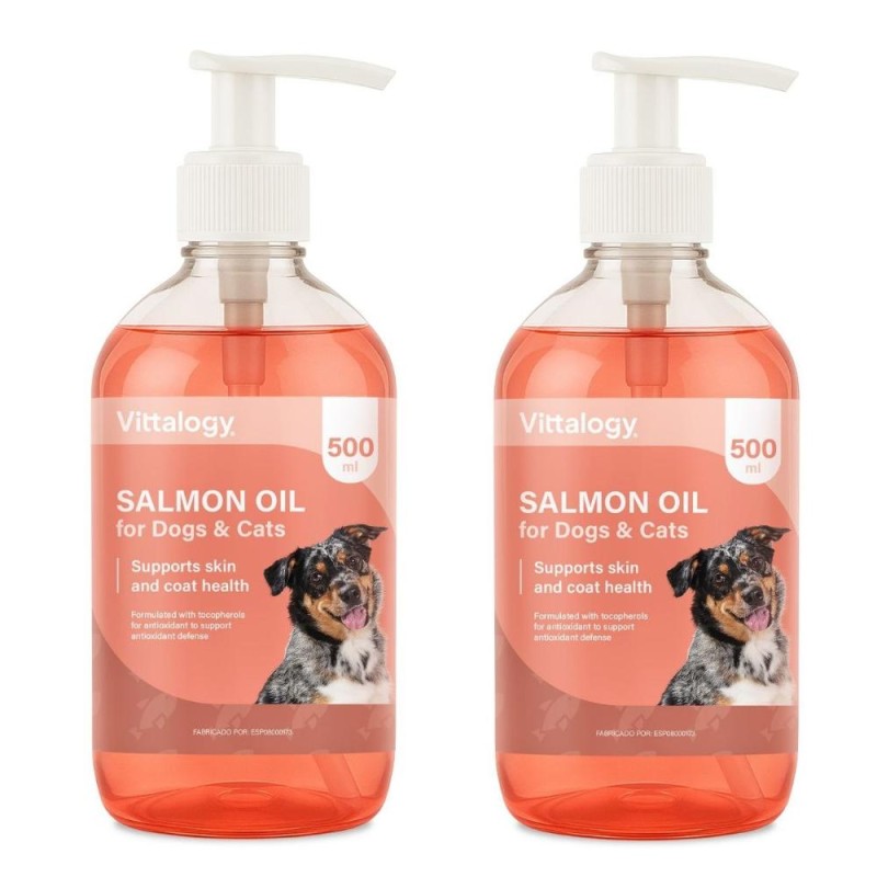 Vittalogy Aceite de Salmón para Perros y Gatos Duplo 2x500ml Vittalogy Aceite de Salmón para Perros y Gatos Duplo 2x500ml