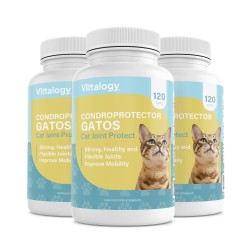 Vittalogy Chondroprotecteur pour Chats 3x120 Gélules【PACK ÉCONOMIQUE】
