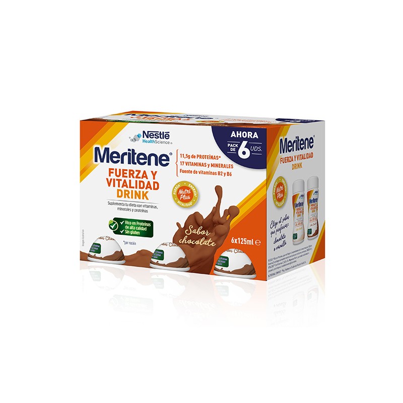 MERITENE Boisson Chocolat 6x125 ml