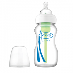 Dr. BROWN'S Baby Bottle OPTIONS+ 330ml Wide Mouth Natural Flow White